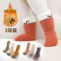 Baby socks autumn and winter pure cotton mid-tube thickened warm stockings newborn baby winter 0-3 months 1 year old