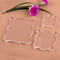 Rubber seal transparent seal stamp color helper plexiglass high quality crystal acrylic handle back plate