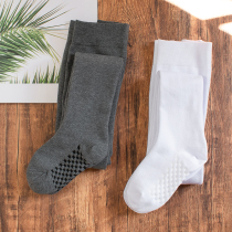 Spring and autumn girls leggings pure cotton medium thick childrens pantyhose non-slip dance white baby bottoming socks black gray