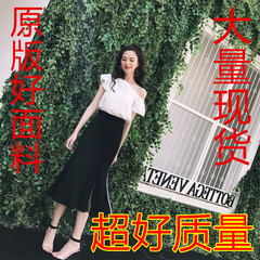 小清新俏皮港风社会bf小心机温柔风漏肩衬衫配裙子两件套装女夏季