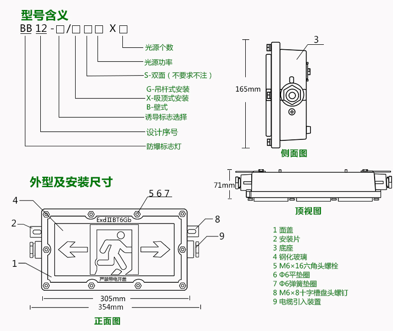 π拿斯特防爆消防双头应急灯照明疏散灯安全出口指示灯新国标敏华