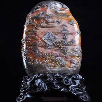 Boutique Fujian Shoushantian Huangshi crow skin ornaments Boyi relief Shoubi Nanshan living room entrance stone carvings Stone carvings