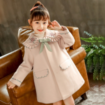 Girls embroidery big clothes 2021 new foreign air children Maos jacket Nicson the Korean version of the Korean version Princess