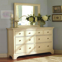 American country retro old solid wood white cabinet Cabinet Cabinet French simple modern entrance cabinet storage cabinet