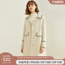 Fan Si Lanen small fragrance wool coat Female autumn and winter gentle temperament wool double-sided coat female medium-long section