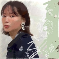 2019 Korean small crowddesigner ylyl handmade retro 100 lap black white earring ear clip 925 silver ear nail