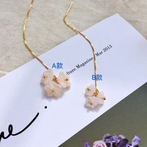 Private Beauty Small Niche Design Cherry Blossom Earline Super Fairy Earrings S925 Pure Silver Sen Ensemble Teenage Temperament Earrings