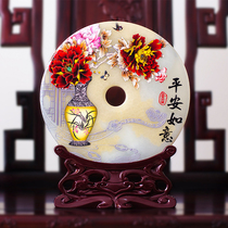 Ping An jade buckle swinging piece natural jade Xuanguan Ping An Ping An Swaying Piece Living Room Decorative book Room Swaying Pieces Chinese ornaments