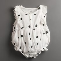 Newborn baby Ha clothes Baby jumpsuit Net red baby clothes Cute princess toddler baby summer dress thin section