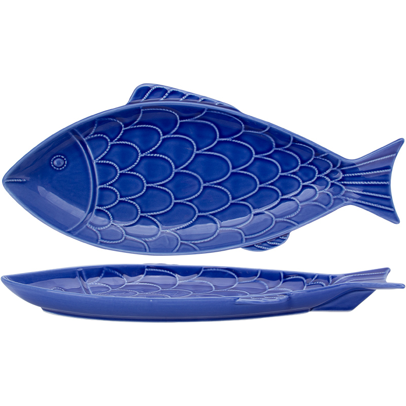 Ceramic grilled fish dish creative household contracted dishes dish Japanese - style tableware glaze color large characteristics under company's steamed fish dish