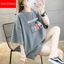 Short Sleeves T-shirt Teenage Girl Birth Summer Clothing 2022 First High School High School Students Han Edition Loose Leisure Card on clothes