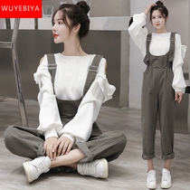 Denim Back Belt Pants Suit Woman Spring Autumn Clothing 2022 New Ocean Gas Junior High School Student Han Version Easy reduction in length pants