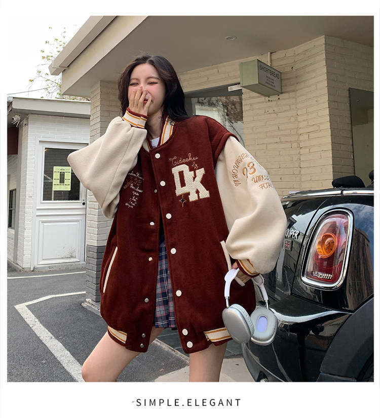 Buy quality Red Baseball Uniform Girls Spring, Autumn And Winter 2023