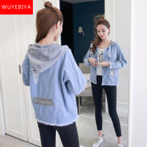 Denim jacket girl student spring and autumn loose 2021 new junior high school and high school students wild Korean version of the top clothes