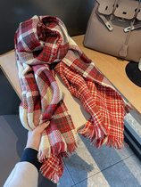 Japanese Cosp Kosp has your warm ~ wool side design double-sided red shawl scarf long warm around the neck
