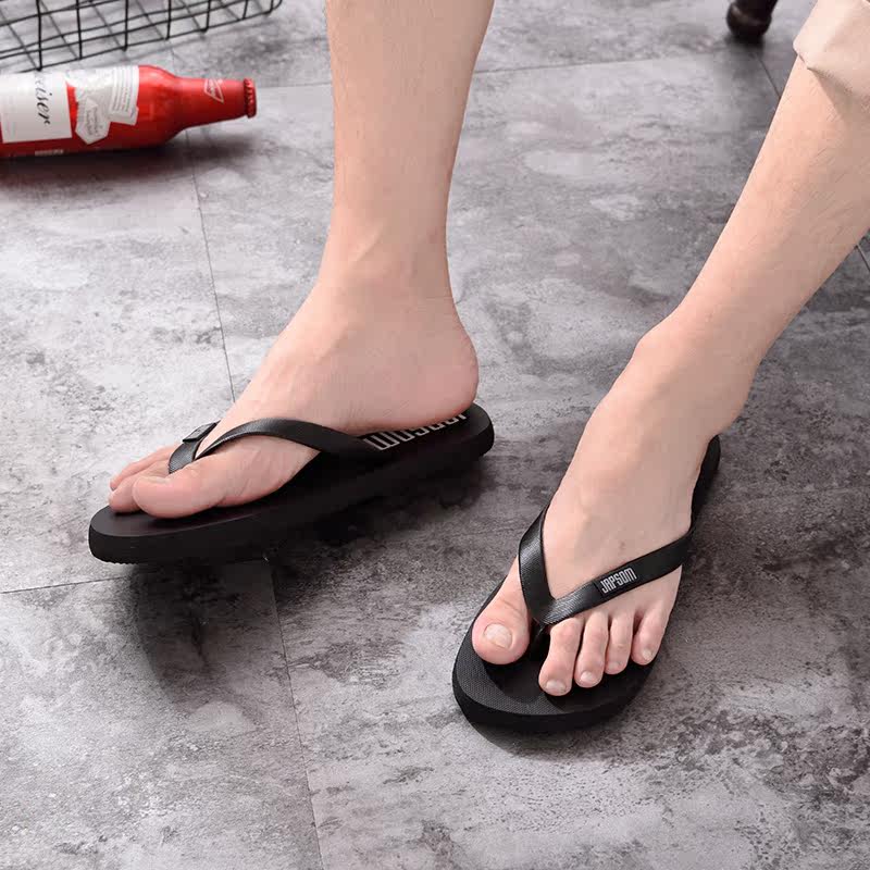 人字拖男黑色夏季夹板凉拖韩版夏日外穿拖鞋男士外出鞋拖潮牌脱鞋