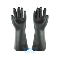 Hainan double Bud acid and alkali resistant industrial gloves latex chemical electroplating heat treatment printing and dyeing leather anti 68% sulfuric acid