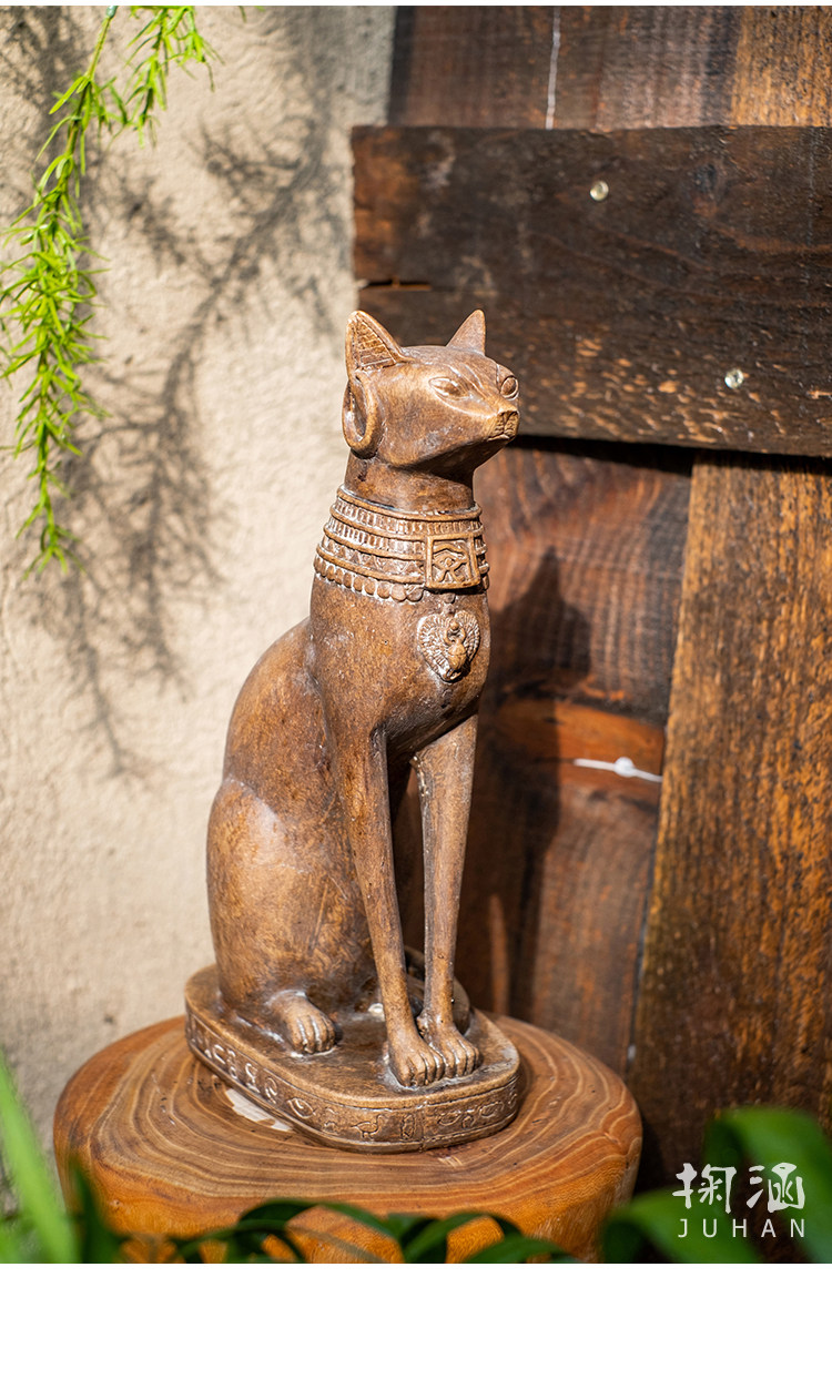 装饰 埃及猫神猫守护神摆件树脂客厅书房玄关装饰乔迁新婚礼物