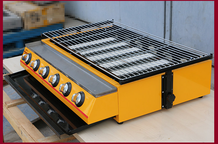 煤气烧烤炉商用烤生蚝烧烤炉液化气烤生蚝机无烟燃气烧烤架烤锡纸_双