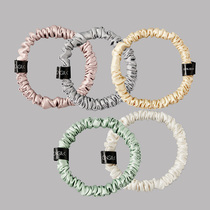 Cnsilk100 % mulberry silk real silk hair ring without injury hair head rope hair rope head decorated with leather gluten large intestine ring Zama tail