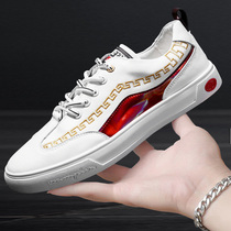 100 Hitch Small White Shoes Mens Fall Plated Black Red Lace Casual Board Shoes Europe Station Tide Card Sports Genuine Leather Shoes