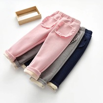 Kids pants warm pants in autumn winter childrens corduroy thickness trousers for boys and girls plus trousers baby casual pants