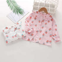 2020 Childrens shirt girls shirt child spring and autumn shredded flower leaf to the babys gas pure cotton shirt bottom