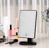 LED makeup mirror with light touch screen desktop desktop square fill high definition vanity mirror portable folding portable mirror