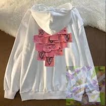 Convenience sticker sweatshirt with a very casual and nice hitch overfire sweatshirt lovers male and female trendy hip-hop loose blouses
