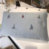 60 satin embroidery boys pillowcase sailboat blue comfortable childrens 30*50cm pillow big child 40*60