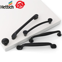 Haidishi cabinet cabinet drawer handle European-style modern simple zinc alloy Nordic black wardrobe door handle