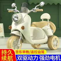 Childrens electric motorcycle tricycle boys and girls can take a person to charge remote control toy car good Leva
