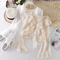 Summer shawl clothes outside with summer thin style 2021 personality swimsuit coat coat coat sunscreen cute Japanese style