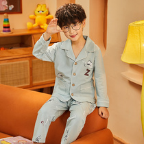 boys' pajamas spring autumn pure cotton thin long sleeve suit children baby cartoon small boys home clothes