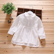 Female baby shirt 2021 New Girl shirt cotton white baby boy Korean spring coat 1-2-3-4 years old 5