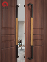 Extremely simple golden glass door big door handle Chinese modern stainless steel with frame door black walnuts solid door handle