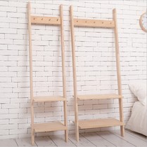 Net red childrens clothing store decoration log color display rack floor rack storage rack solid wood household hanging clothes rack