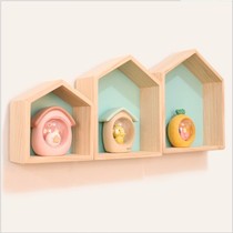 Clothing store Nordic decoration Childrens clothing wall decoration solid wood display rack bag shoe decoration small house shelf