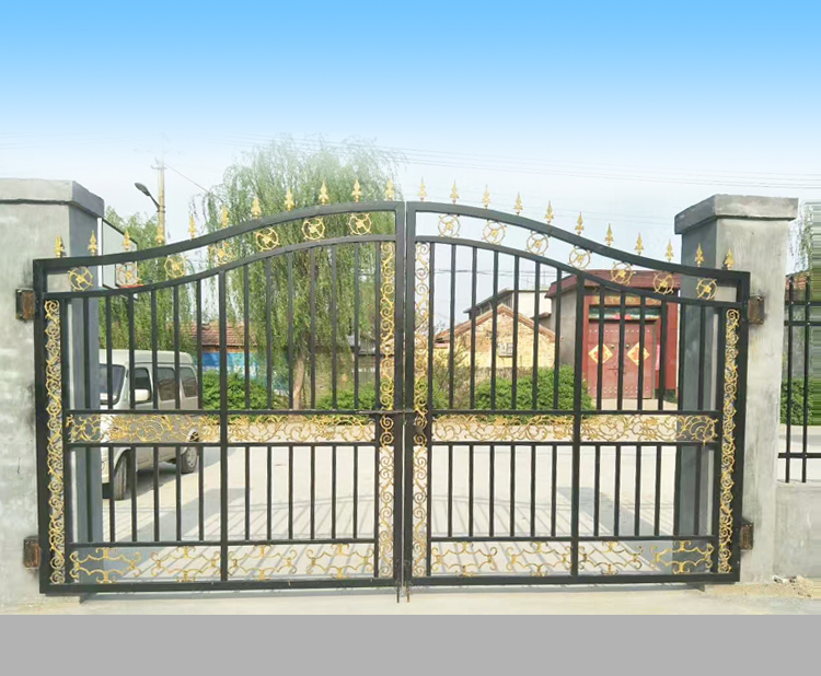 铁艺大门双开门农村铁门庭院门单开门栅栏门围墙门铁大门别墅大门