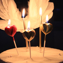 Birthday wishes Cake Candle Smoke-free Loving Heart Shaped Candle Party Creative Romantic Diamond Loving Decoration Dress