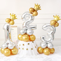 Number 0-9 balloon column road leading baby birthday 100 days 100 days full moon party decoration scene arrangement