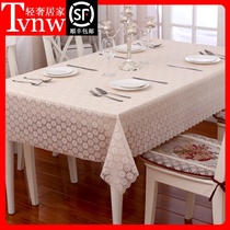 TVNW lace tablecloth PVC waterproof and oil-proof disposable Nordic luxury hollow coffee table rectangular table table towel custom