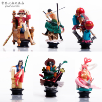 One Piece hand-run model car pendulum Luffy doll Saolong Japanese version of anime peripheral chassis full set of 6 models