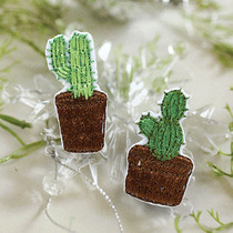 Japanese imported machine imitation hand embroidered DIY embroidery cloth patch clothes patch decoration patch small coffee flower pot cactus