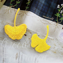 (Feng Xi) Japanese import embroidery machine finely embroidered art Fan clothes with imitation hand-embroidered embroidered ginkgo biloba cloth patch