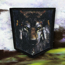 Black Forest Wolf Personalized Embroidery Fabric Sticker DIY clothes Decorative Down Clothing Patch Big Clothing Embroidered