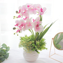 Decorative floral table ornaments whole finished art bedroom flower arrangement simulation flower Phalaenopsis set living room