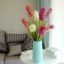High-grade simulation Hyacinth single home decoration flower floor flower simulation delphinium set with vase simple