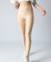 Fitness yoga pants slim lift hips stretch high waist tight spandex color bodybuilding pants outside wearing printed leggings