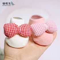 Baby socks Spring and Autumn thin 0-3-6-12 months newborn girls pure cotton anti-slip floor socks baby socks